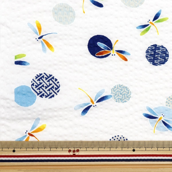 [From quantity 5] Fabric "Ripple Tonbo White 38130-4A"