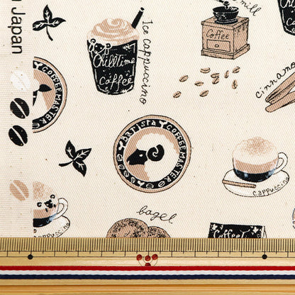[From quantity 5] Fabric "Twill Sheep Cafe Kinari TWHCA-NA"