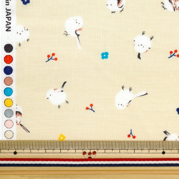[From quantity 5] Fabric 『Scare Print Shimaenaga beige SQWHBI2-A]