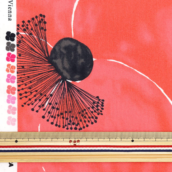 [From quantity 5] Fabric "Ueno Richibload Poppy L Size Red UNRF-02-R"