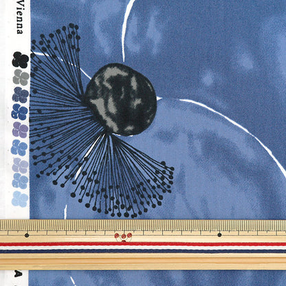 [From quantity 5] Fabric "Ueno Richibload Poppy L Size Navy UNRF-02-NV"