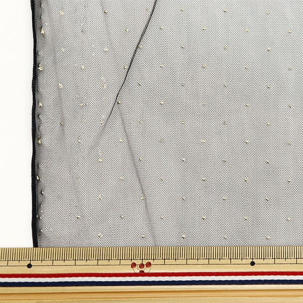 [From quantity 5] Fabric "Milky Wake Turu Ramedot Black KT2410TC-01"