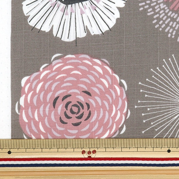 [來自數量5] 織物 “ Emiko Collection Slove Cross Flower Circle Brown Sec2601-Br” KIYOHARA