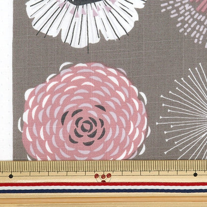 [來自數量5] 織物 “ Emiko Collection Slove Cross Flower Circle Brown Sec2601-Br” KIYOHARA