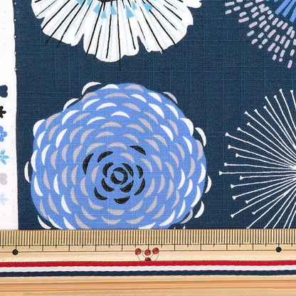 [來自數量5] 織物 “ Emiko Collection Slove Cross Flower Circle Navy Sec2601-NV” KIYOHARA