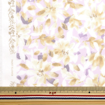 [From quantity 5] Fabric "60 loan soft texture processing paint flower lilac 60LA-PAFL-LI"