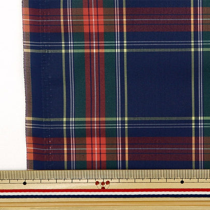 [From quantity 5] Fabric "Nyro Tan Coating Navy x Red 3328-11"