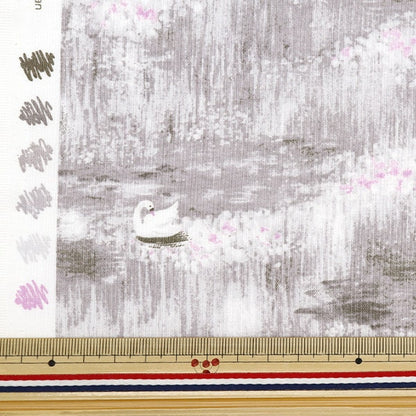 [From quantity 5] Fabric 『SheetingSoft processing palette Shiratori gray 144-8049-E4]