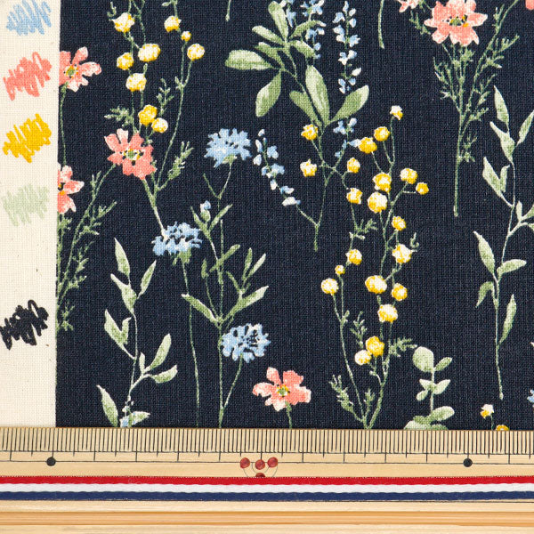 [From quantity 5] Fabric 『SheetingSoft processing palette Ichirin Navy 144-8049-F4]