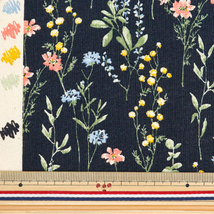 [From quantity 5] Fabric 『SheetingSoft processing palette Ichirin Navy 144-8049-F4]