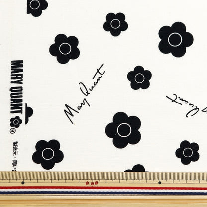 [From quantity 5] Fabric 『Oxford Mary Quant Small Flower White AP1020S-1A]