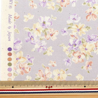 [From quantity 5] Fabric "Twill Grayish Flower Bouquet 850420-1-4"
