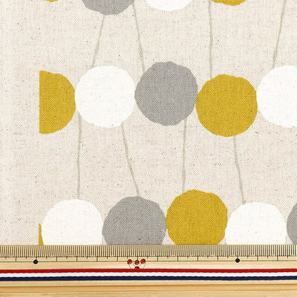 [From quantity 5] Fabric "Cotton hemp canvas cherry dot 850432-1-2"