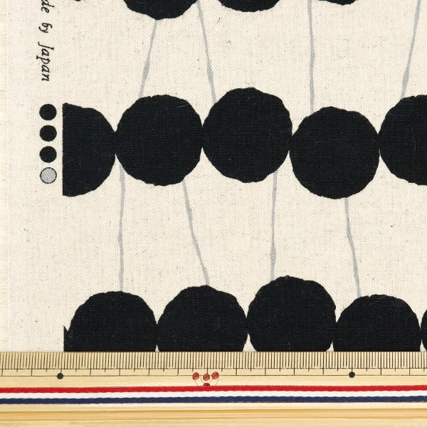 [From quantity 5] Fabric "Cotton hemp canvas cherry dot 850432-1-5"