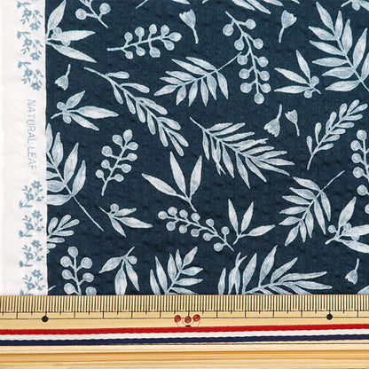 [From quantity 5] Fabric "Ripple Adult Ripple Natural Leaf Navy RIPLEAF-NV"