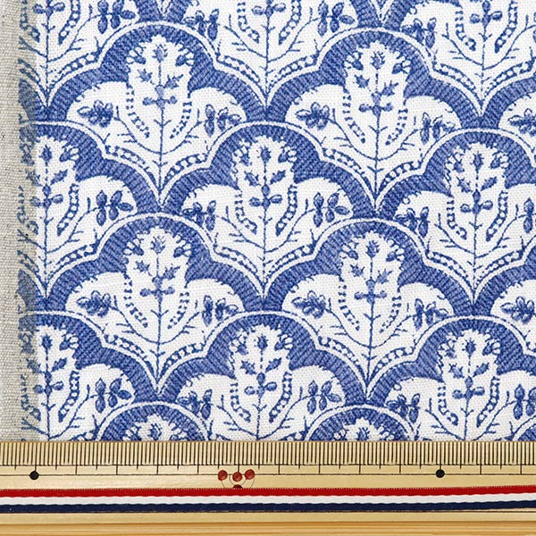 [From quantity 5] Fabric "Toromi Lineprint Hand Block-style Tile Pattern Blue LIRYP-HAT-BL"