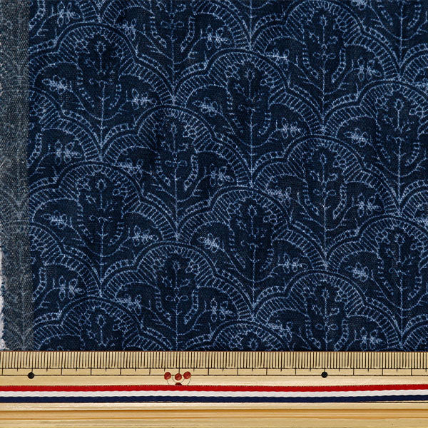 [From quantity 5] Fabric "Toromi Lineprint Hand Block-style Tile Pattern Navy Lreat-Hat-NV"