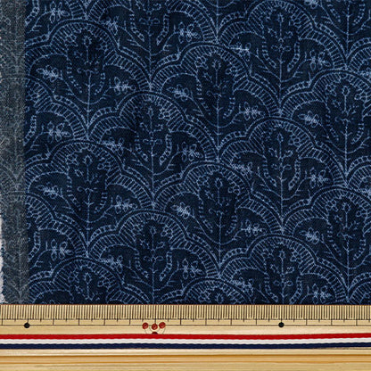 [From quantity 5] Fabric "Toromi Lineprint Hand Block-style Tile Pattern Navy Lreat-Hat-NV"