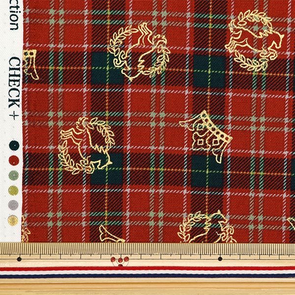 [From quantity 5] Fabric 『Oxford Colorful Canvas Tartan Check Red Cocan-CHE-RE] KOKKA