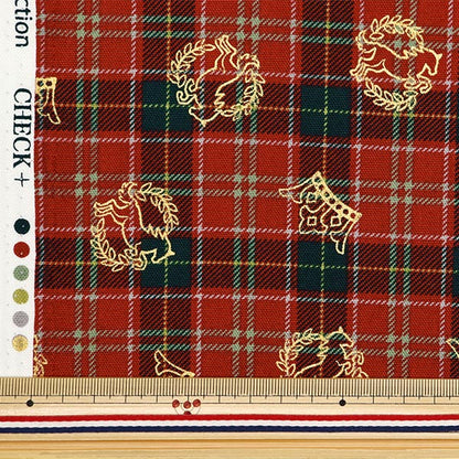 [From quantity 5] Fabric 『Oxford Colorful Canvas Tartan Check Red Cocan-CHE-RE] KOKKA