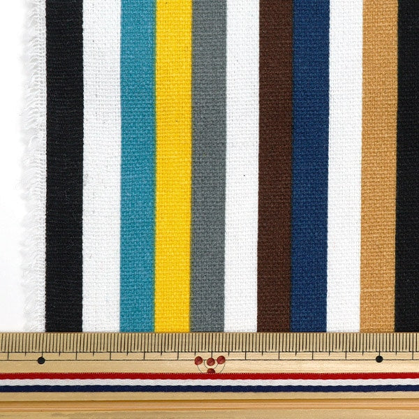 [From quantity 5] Fabric "Interior print stripe pattern IP2402WY-08"