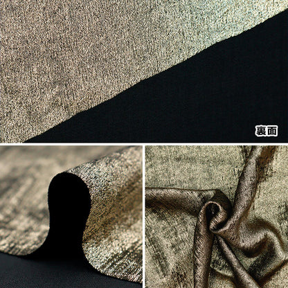 [From quantity 5] Fabric "Foil style lame black x light gold MR2414JY-01"