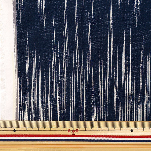 [From quantity 5] Fabric "Melty Rayon Kasuri Navy RY24-KA-NV"