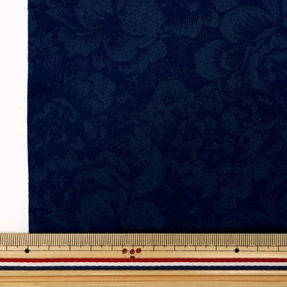 [From quantity 5] Fabric "satinJacquard Ohana Navy SJ2407BB-18]