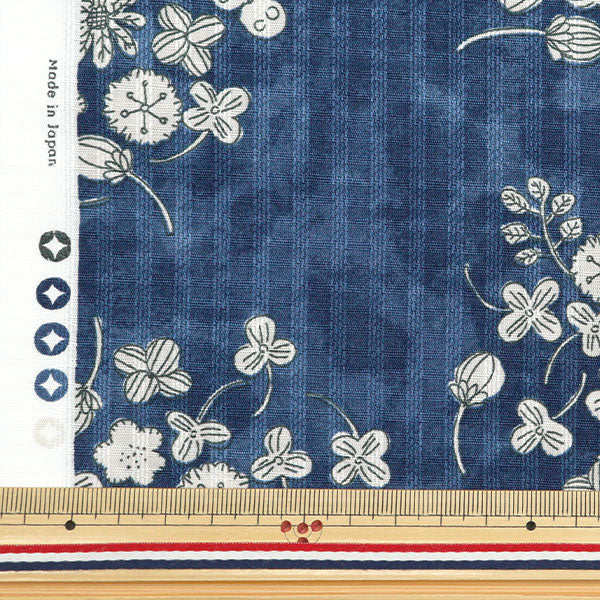 [From quantity 5] Fabric "Pikedby Shirotumekusa Navy ST1110-3D"