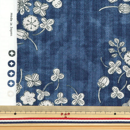 [From quantity 5] Fabric "Pikedby Shirotumekusa Navy ST1110-3D"