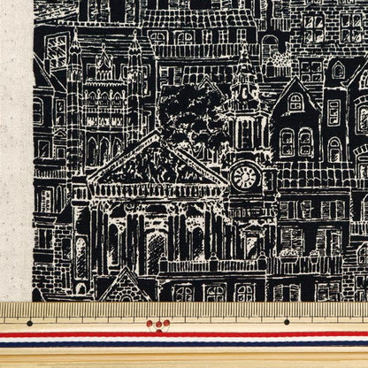 [From quantity 5] Fabric "Cotton hemp canvas home town black bass CLCHOME-BKB"