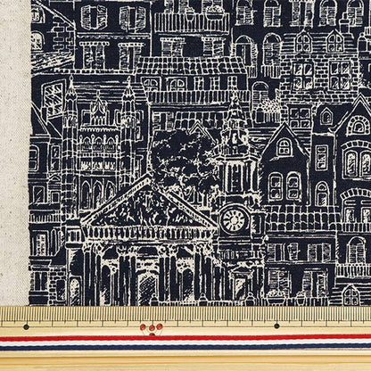 [From quantity 5] Fabric "Cotton hemp canvas home town navy bass CLCHOME-NVB"
