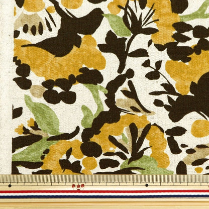 [From quantity 5] Fabric "Cotton hemp canvas Wild Flowers Yellow CLCAWIFL-YE"