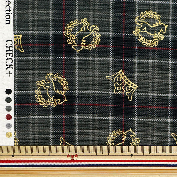 [From quantity 5] Fabric 『Oxford Colorful canvas tartan check black cocan-che-bk] KOKKA