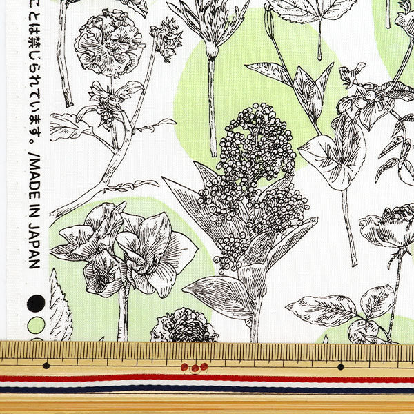 [From quantity 5] Fabric "Hibiya Hanadai Florist Pattern Sheeting Geometric dot pattern green HBY-10007-GR]