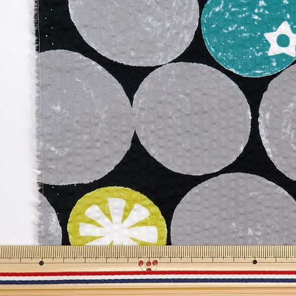 [From quantity 5] Fabric "Ripple Topkaru Black x Gray SO-58500-4D"