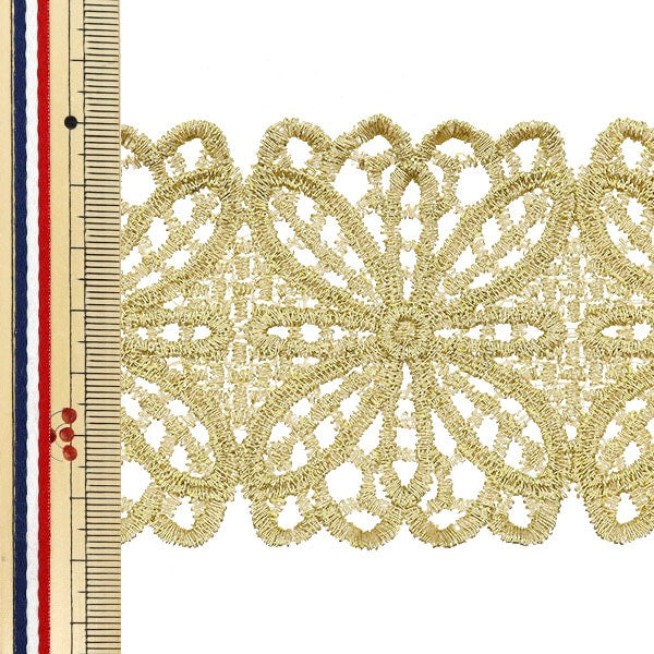 [From quantity 5] HandicraftTrim "Metallic lace approximately 6.7cm width GY-99-24-1"