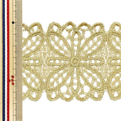 [From quantity 5] HandicraftTrim "Metallic lace approximately 6.7cm width GY-99-24-1"