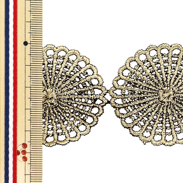 [From quantity 5] HandicraftTrim "Metallic lace approximately 4.5cm wide black gold GY-99-24-10"
