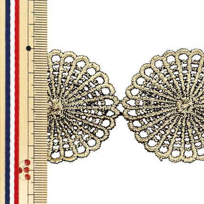 [From quantity 5] HandicraftTrim "Metallic lace approximately 4.5cm wide black gold GY-99-24-10"
