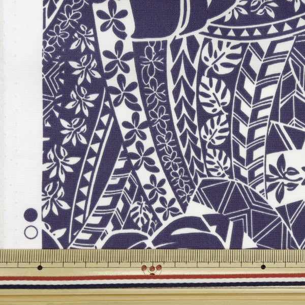 [From quantity 5] Fabric "T/C Hawaii Amon Lint Monster Navy 205042-11"