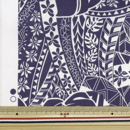 [From quantity 5] Fabric "T/C Hawaii Amon Lint Monster Navy 205042-11"