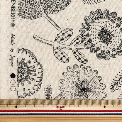 [From quantity 5] Fabric "Cotton hemp canvas Senhana Natural x Black 850434-1-5"
