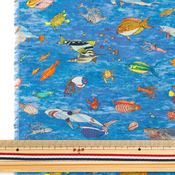 [From quantity 5] Fabric "Liberty Fabric Tana lawn Brian's Aquarium 363J4212-AU " Liberty Japan