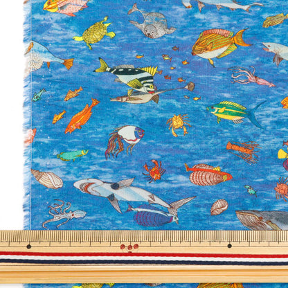[From quantity 5] Fabric "Liberty Fabric Tana lawn Brian's Aquarium 363J4212-AU " Liberty Japan