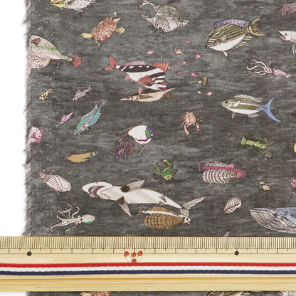 【数量5から】 生地 『リバティ・ファブリックス タナローン ブライアンズアクアリウム 363J4212-DU』 Liberty Japan リバティジャパン