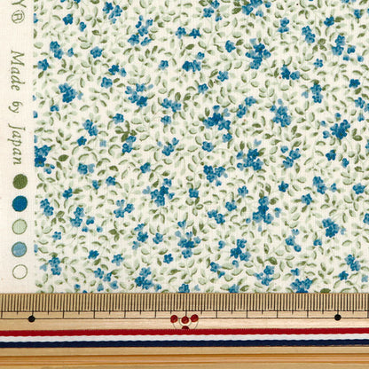 [From quantity 5] Fabric 『Scare Print Provans Garden Kobana Natural x Blue 850437-1-2]