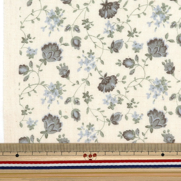 [From quantity 5] Fabric 『Scare Print Provans Garden Nagare Vana Natural x Gray 850438-1-1]