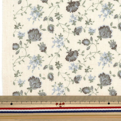 [From quantity 5] Fabric 『Scare Print Provans Garden Nagare Vana Natural x Gray 850438-1-1]