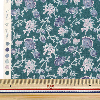 [From quantity 5] Fabric 『Scare Print Provans Garden Nagare Bana Peacock Navy 850438-1-6]